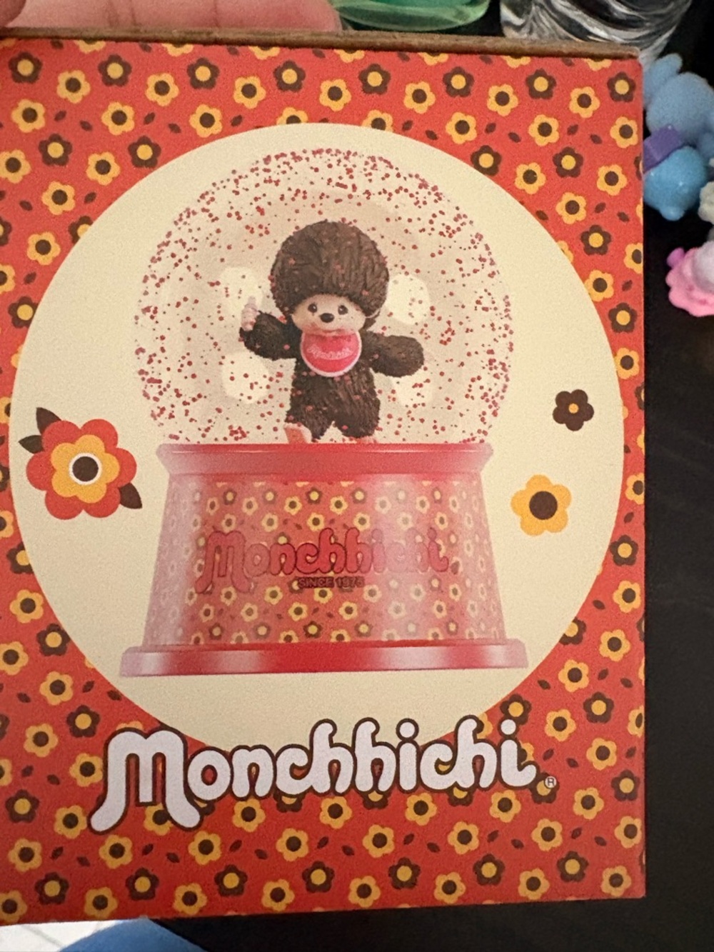 Monchhichi Snow Globe Music Box - Red Floral